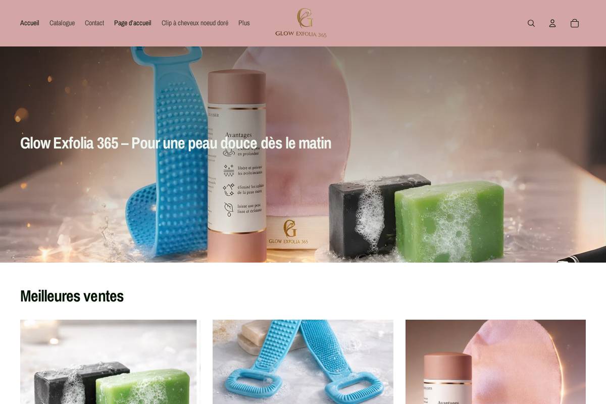 glowexfolia365.com homepage screenshot