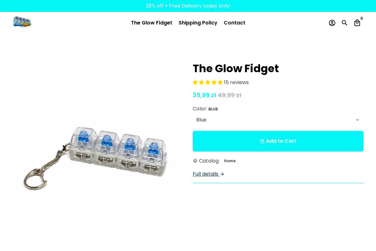glowfidget.store homepage screenshot