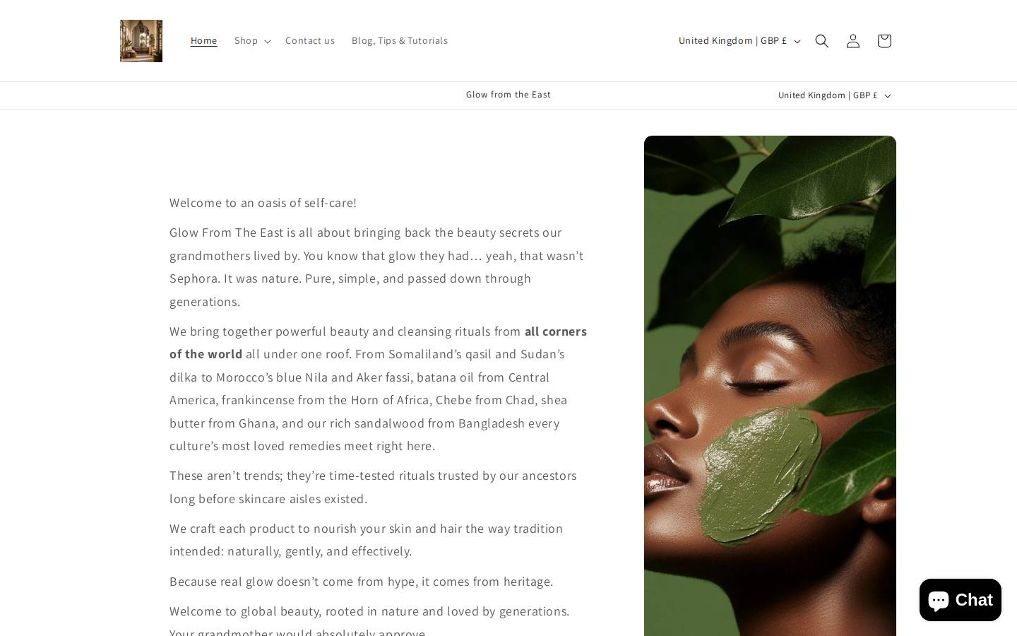 Glowfromtheeast homepage screenshot