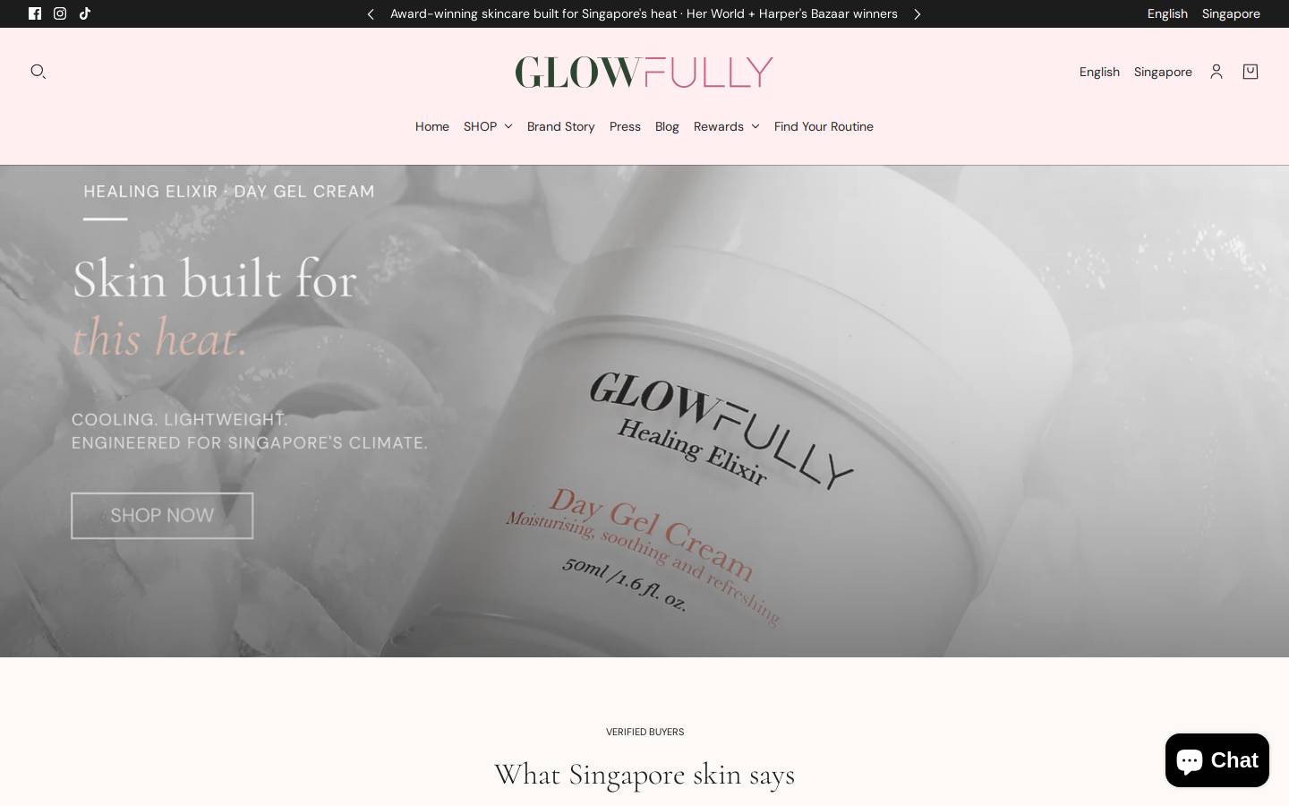 glowfullyskin.com homepage screenshot
