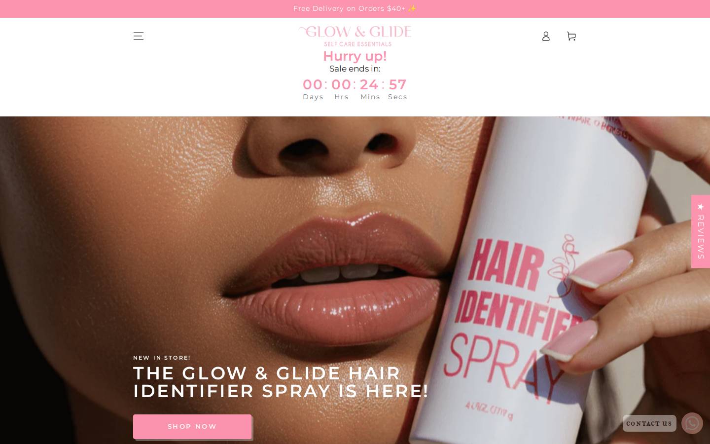 glowglide.shop homepage screenshot