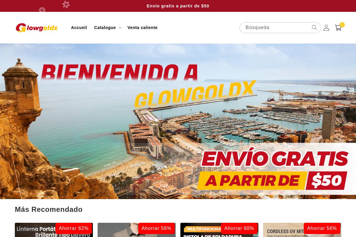 Glowgoldx homepage screenshot