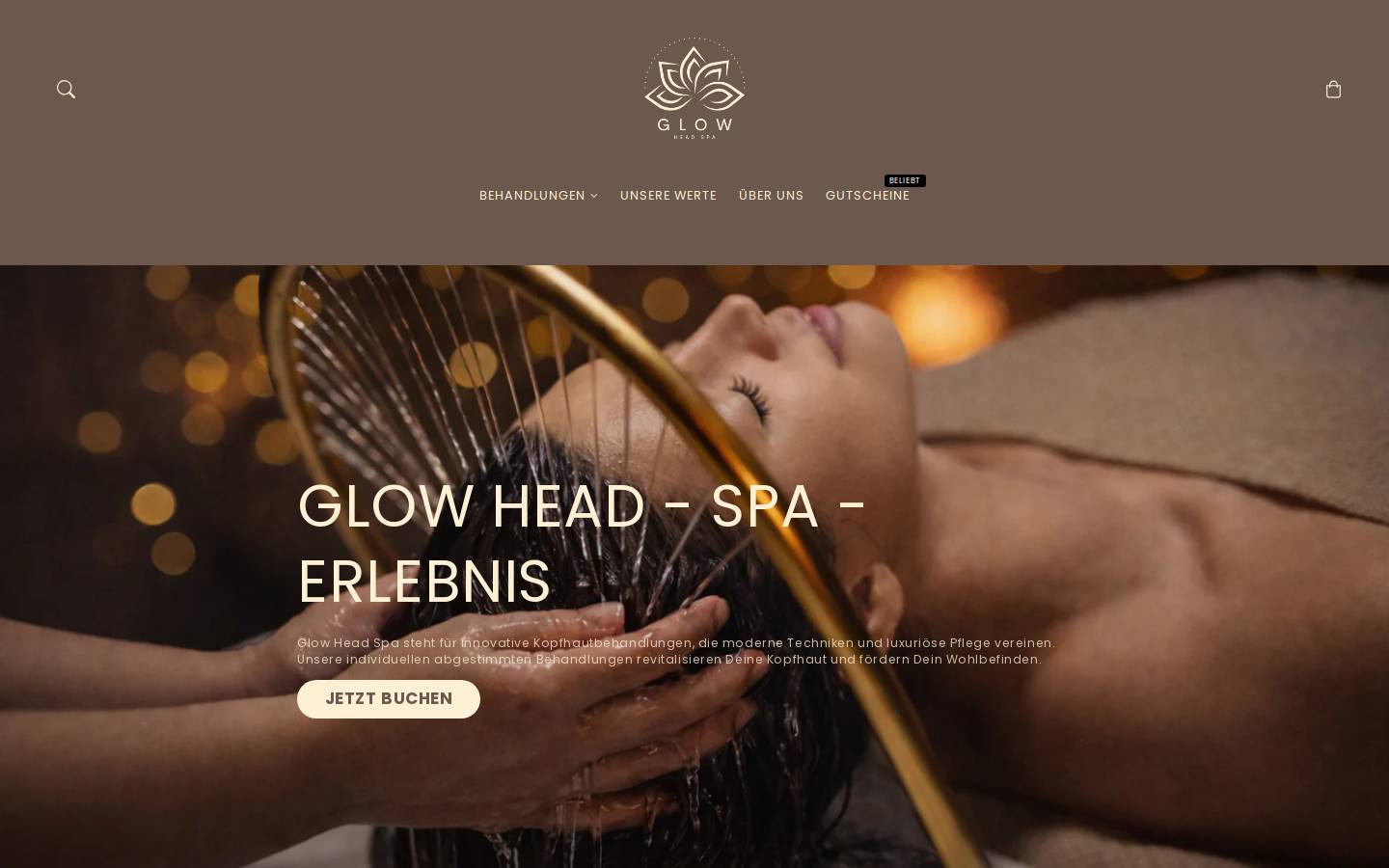glowheadspa.ch homepage screenshot