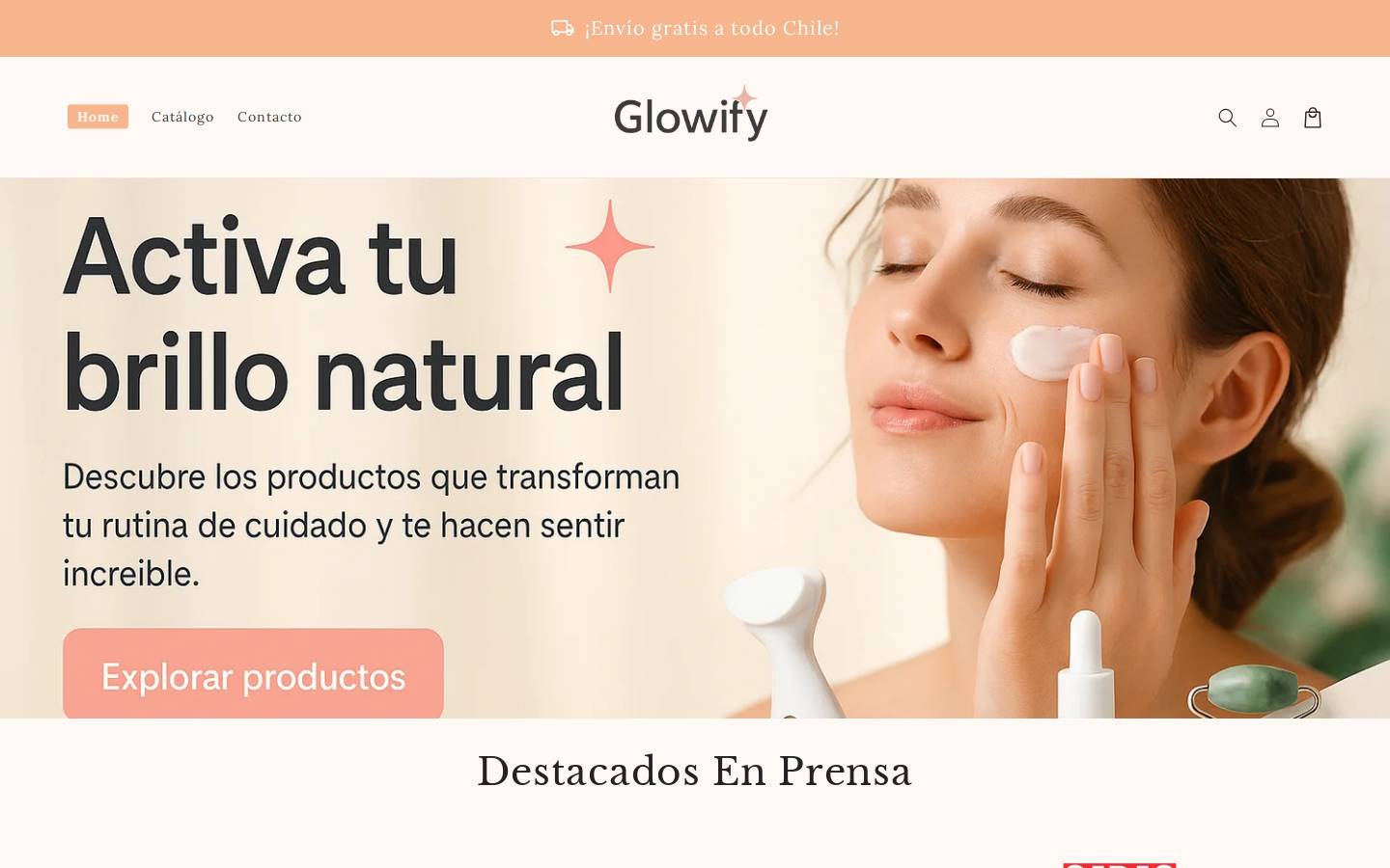 glowifychile.com homepage screenshot