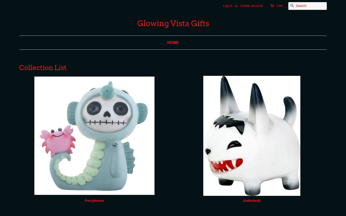 glowingvistagiftsinc.com homepage screenshot