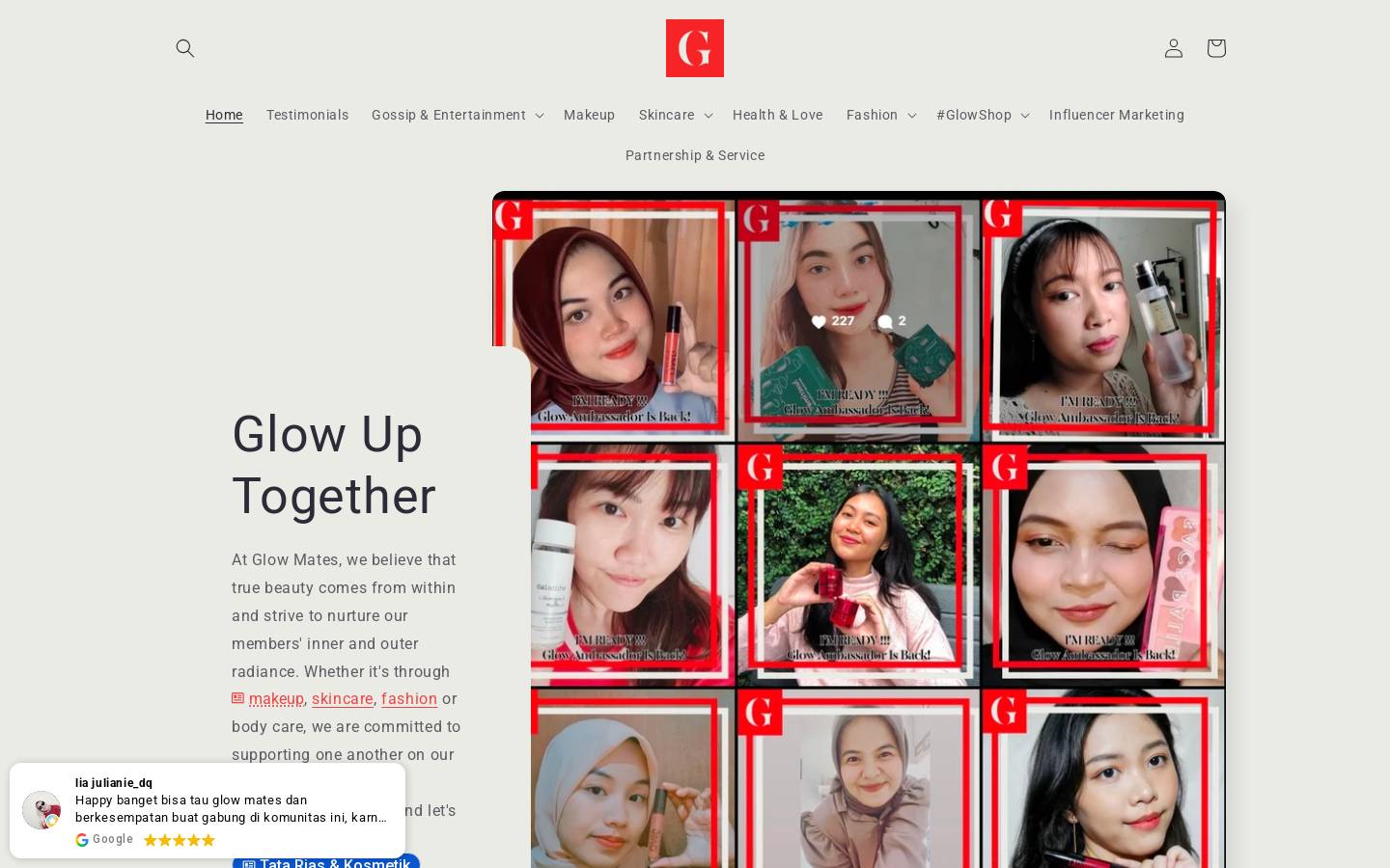 glowmates.co homepage screenshot