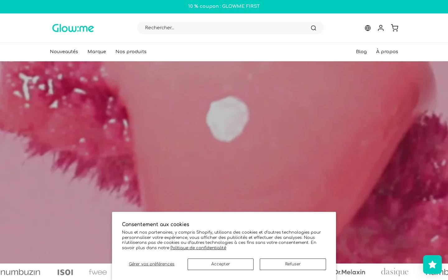glowme.store homepage screenshot