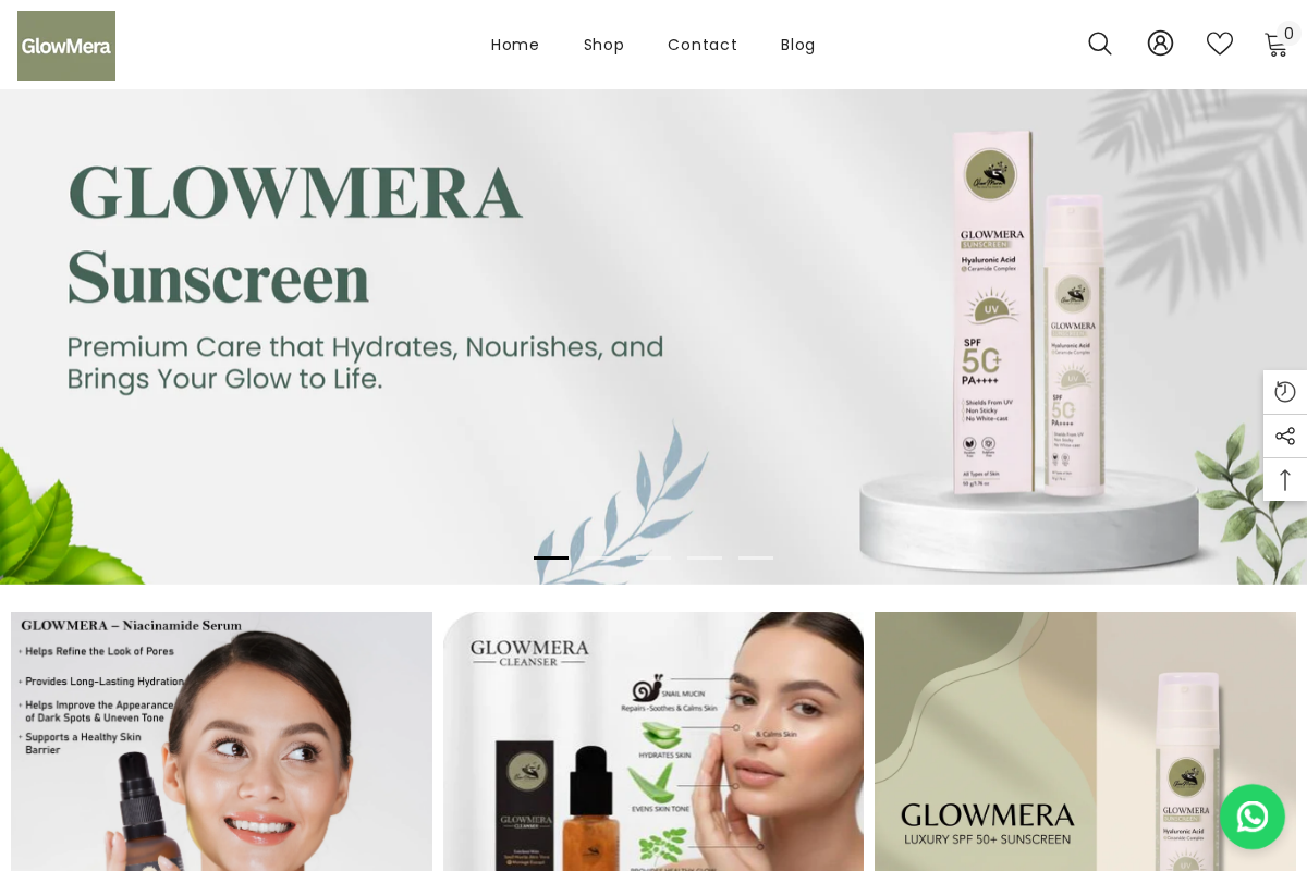 glowmera.store homepage screenshot