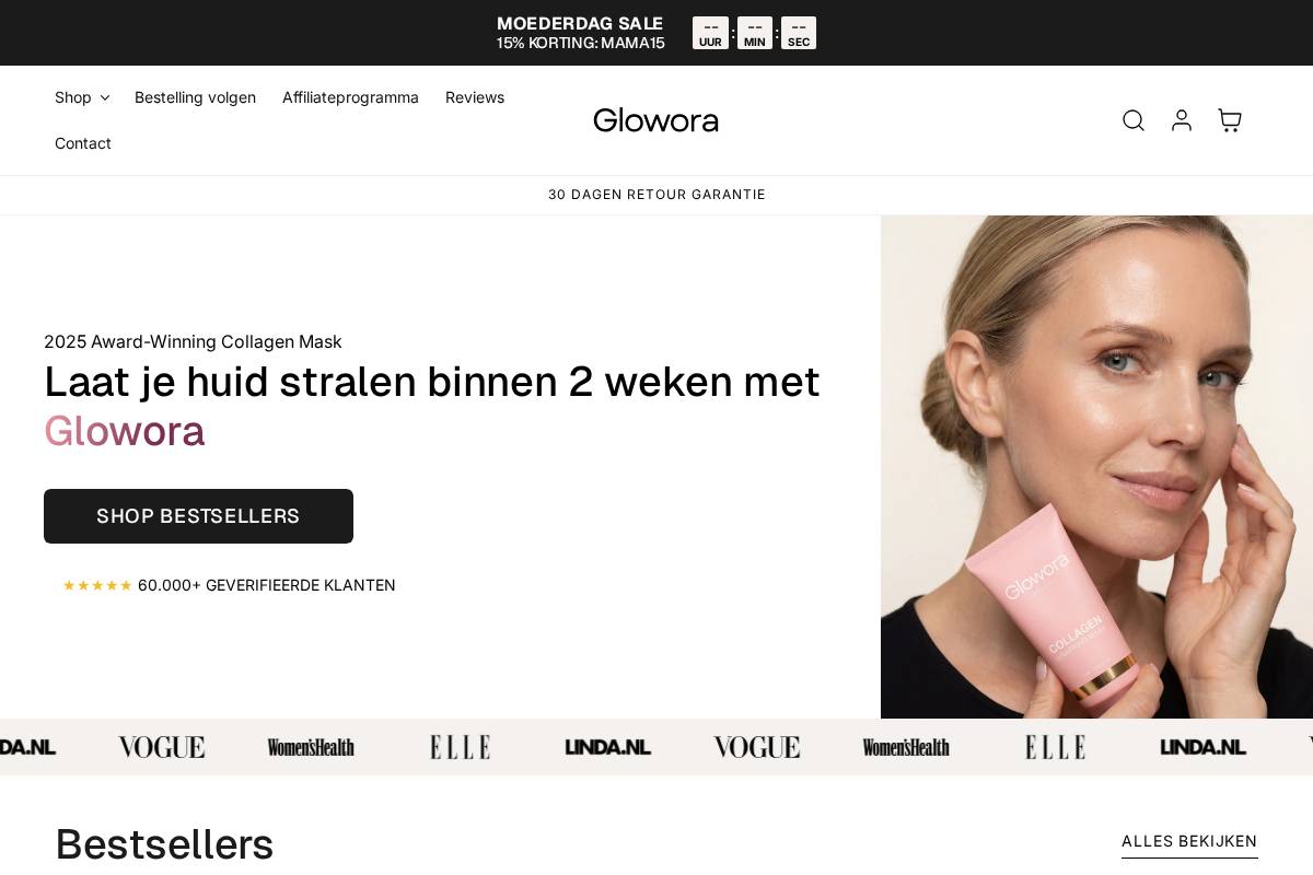 Glowora homepage screenshot