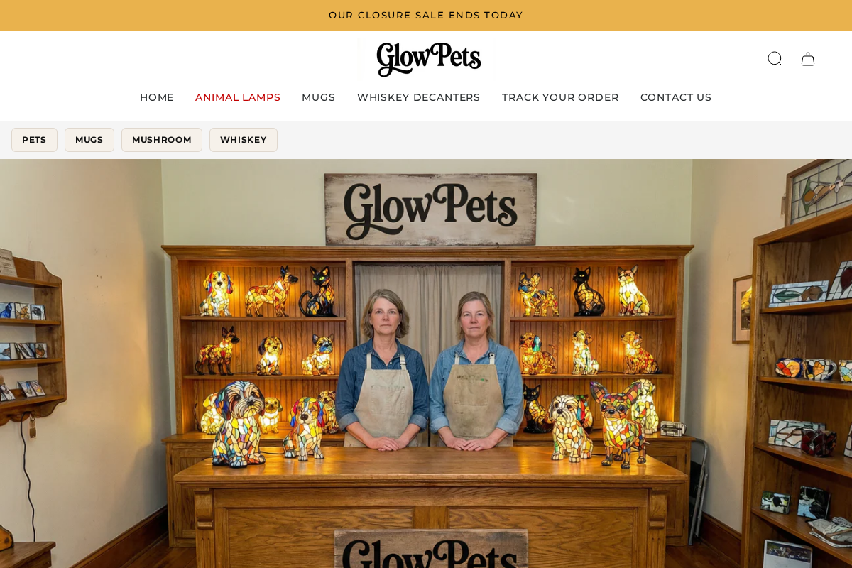 GlowPets homepage screenshot