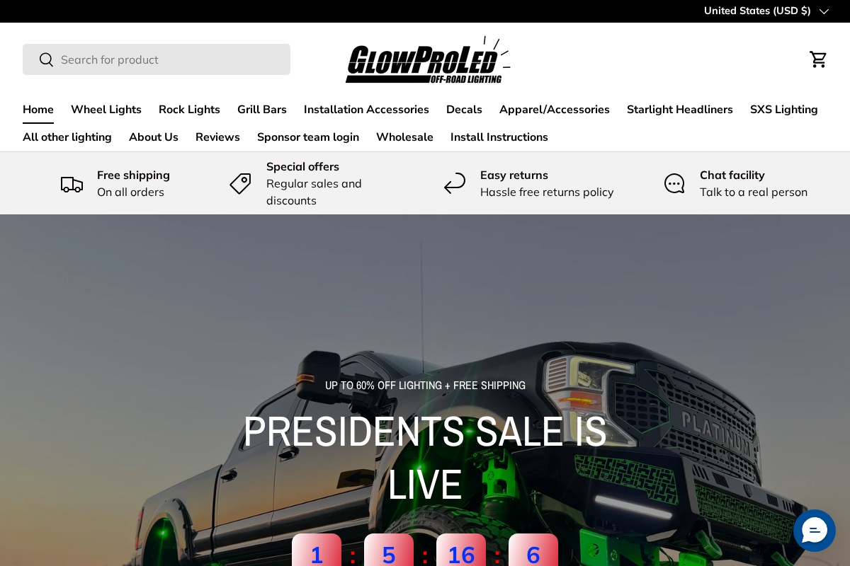 GlowProLED homepage screenshot