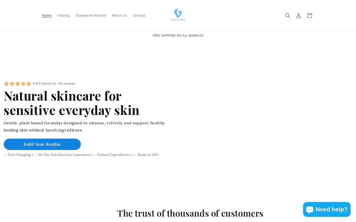 glowrycare.com homepage screenshot