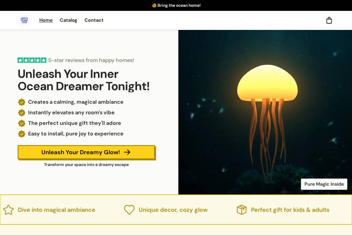 glowtide.store homepage screenshot