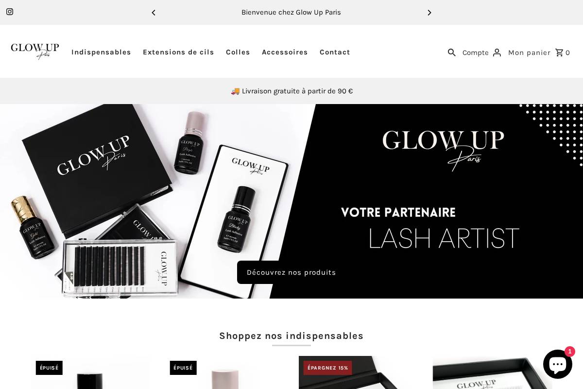 glowup-paris.com homepage screenshot