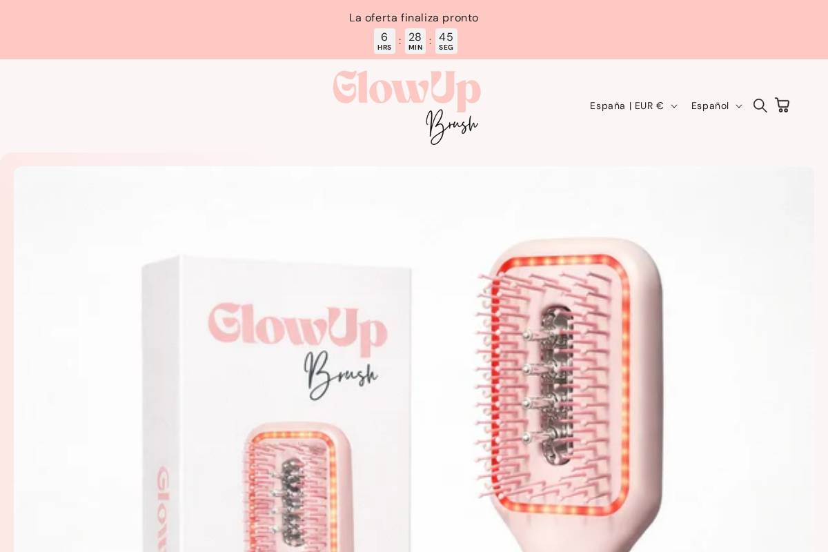 glowupbrush.com homepage screenshot