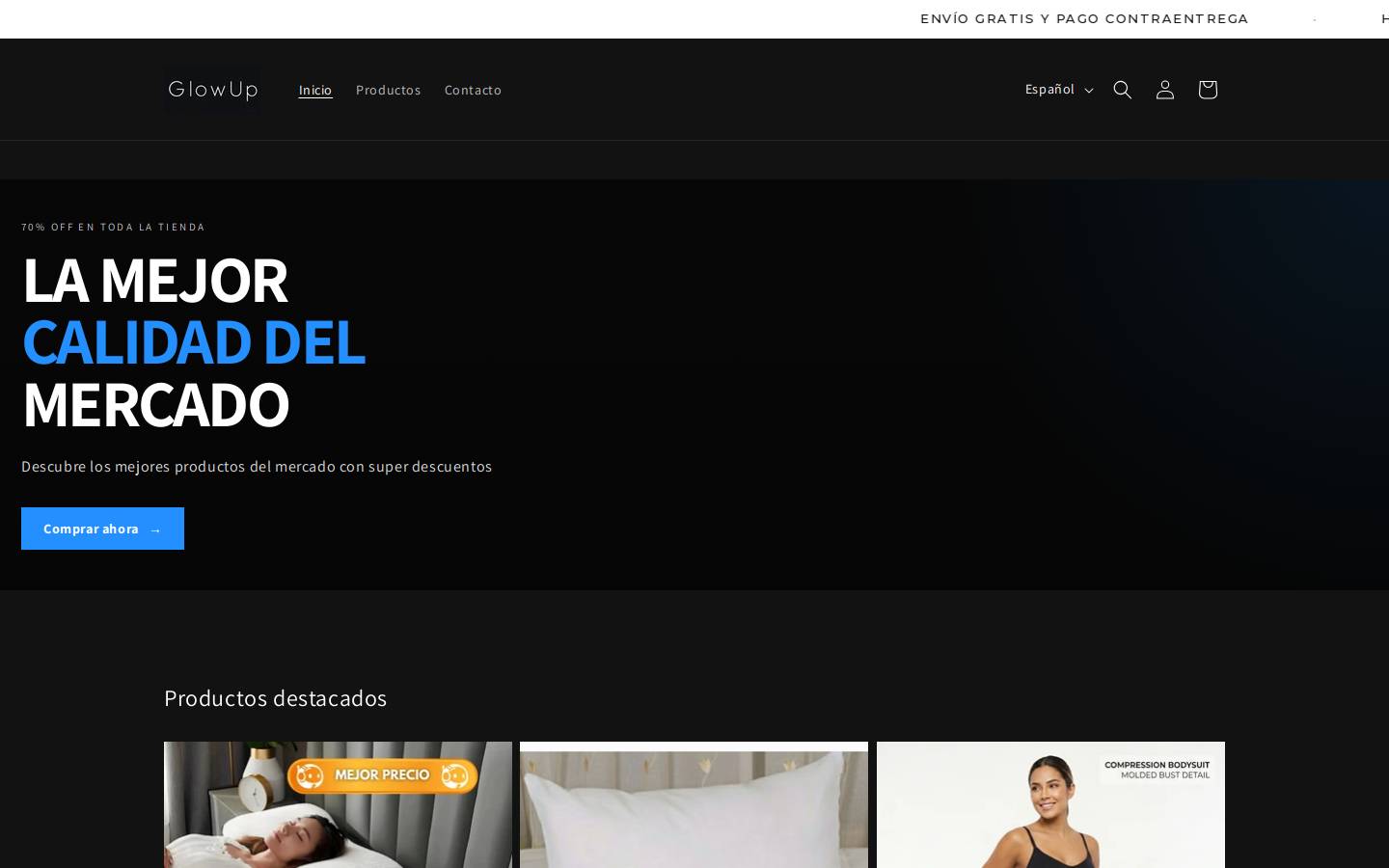 glowupcol.store homepage screenshot