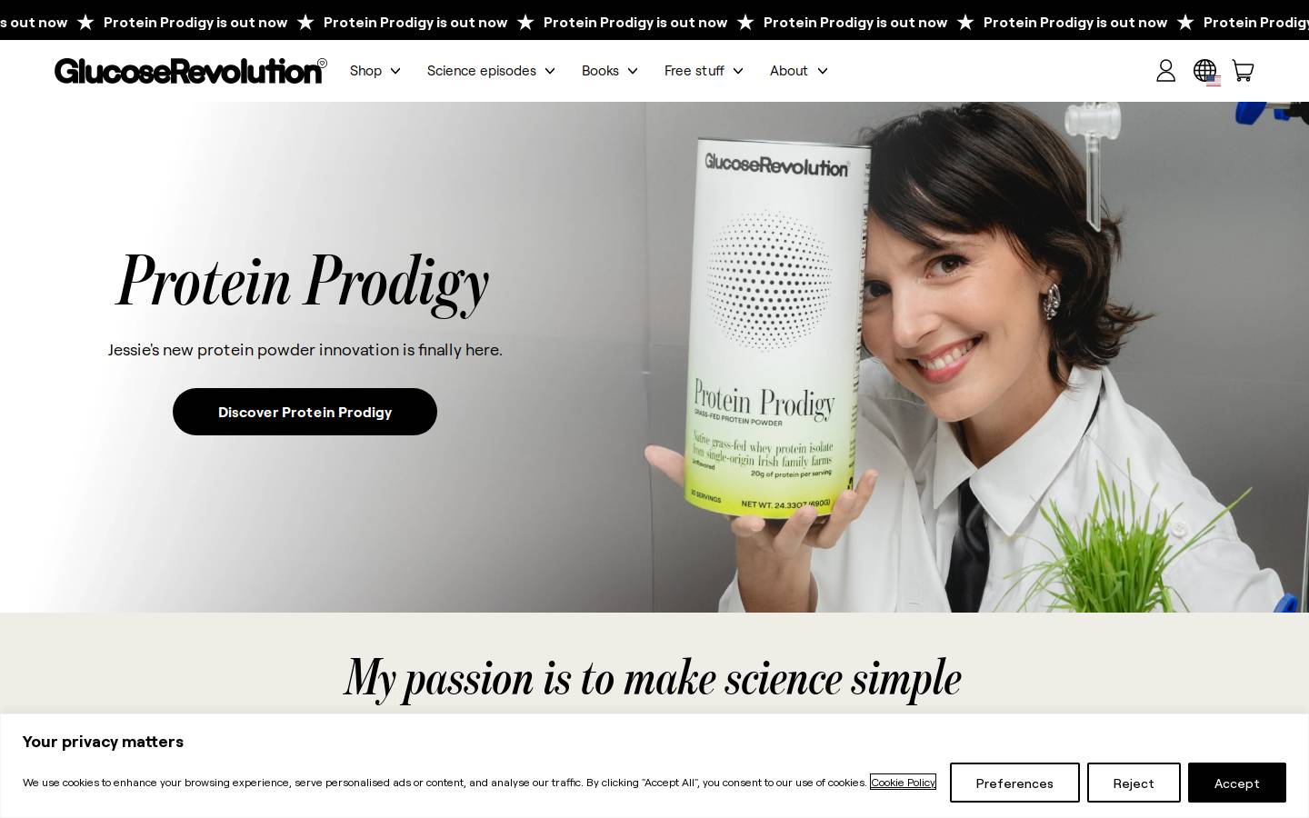 Glucose Goddess homepage screenshot