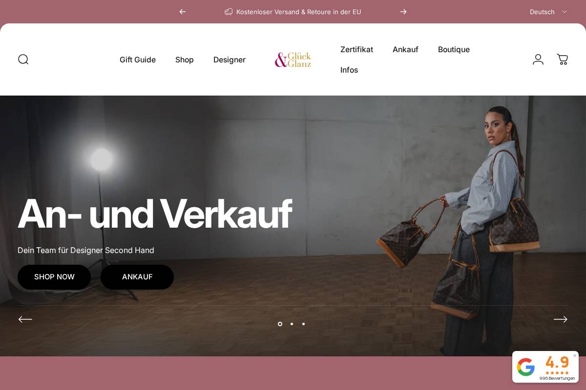 Glück & Glanz homepage screenshot
