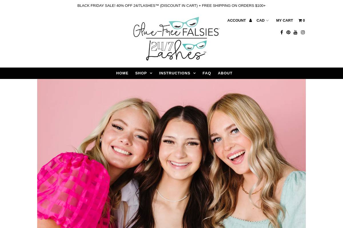 gluefreefalsies.com homepage screenshot