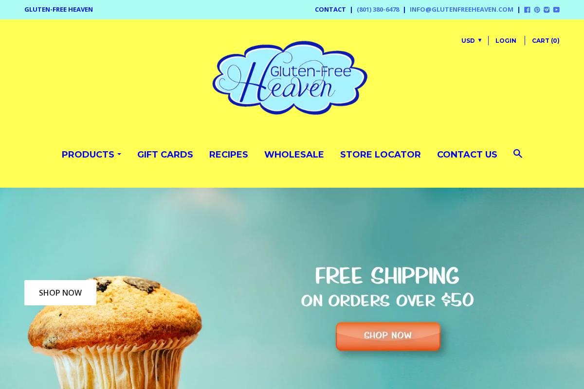 glutenfreeheaven.com homepage screenshot