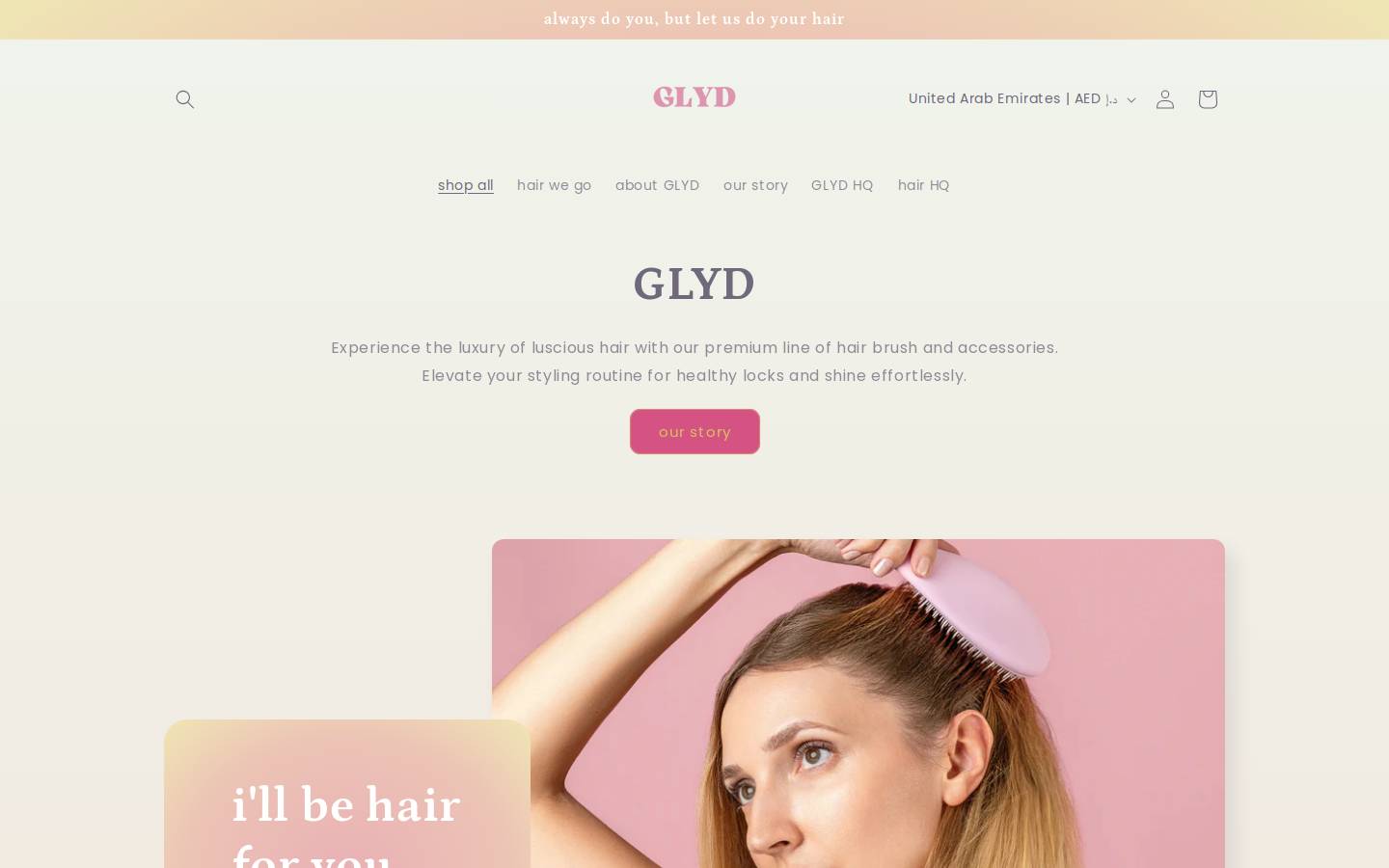 glydshop.com homepage screenshot