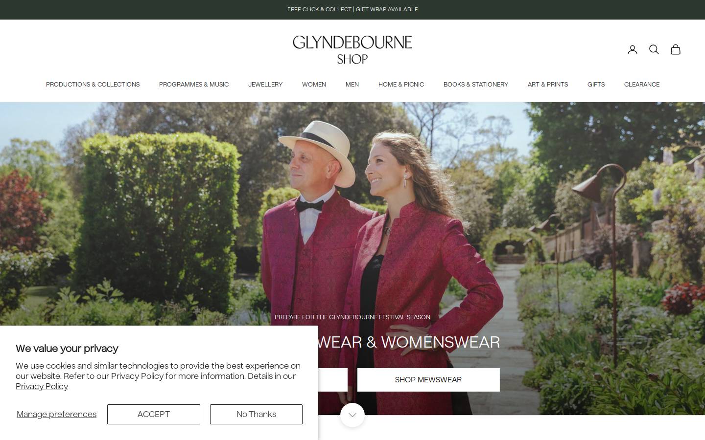 glyndebourneshop.com homepage screenshot