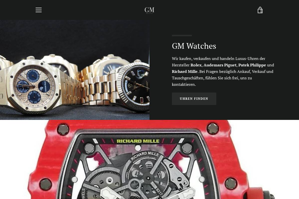 gm-watches.de homepage screenshot