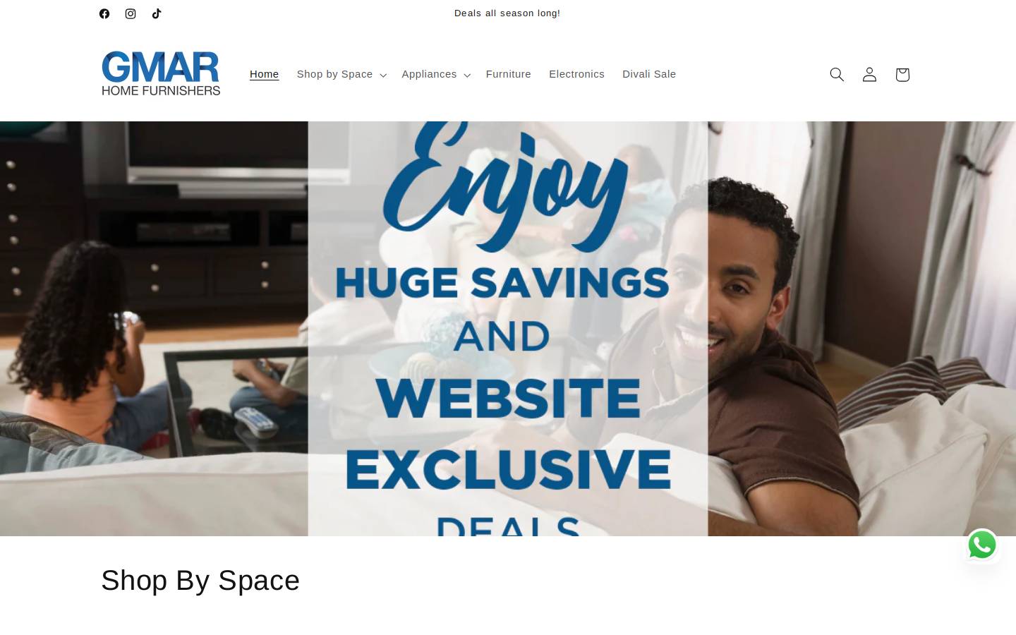 gmarhomefurnishers.com homepage screenshot