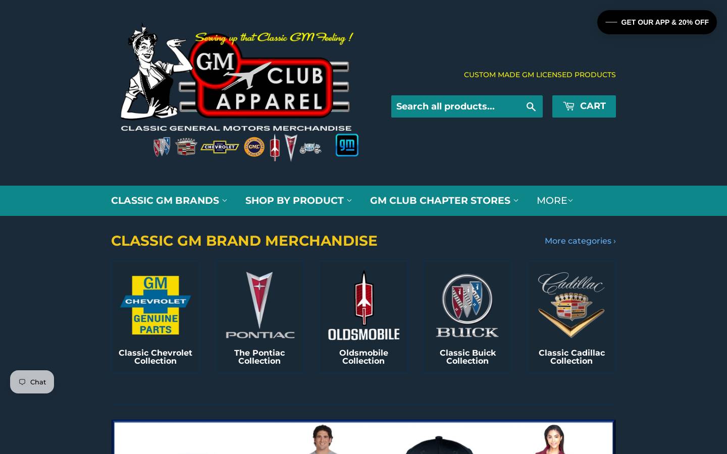 gmclubapparel.com homepage screenshot