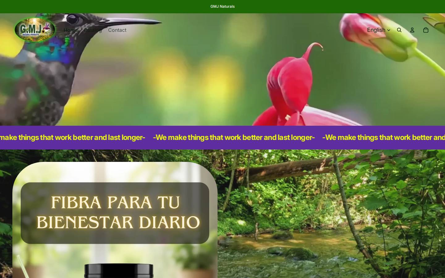 gmjnaturals.com homepage screenshot