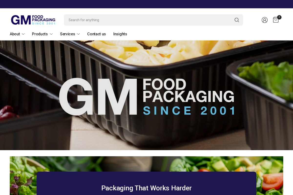 GM Packaging homepage screenshot
