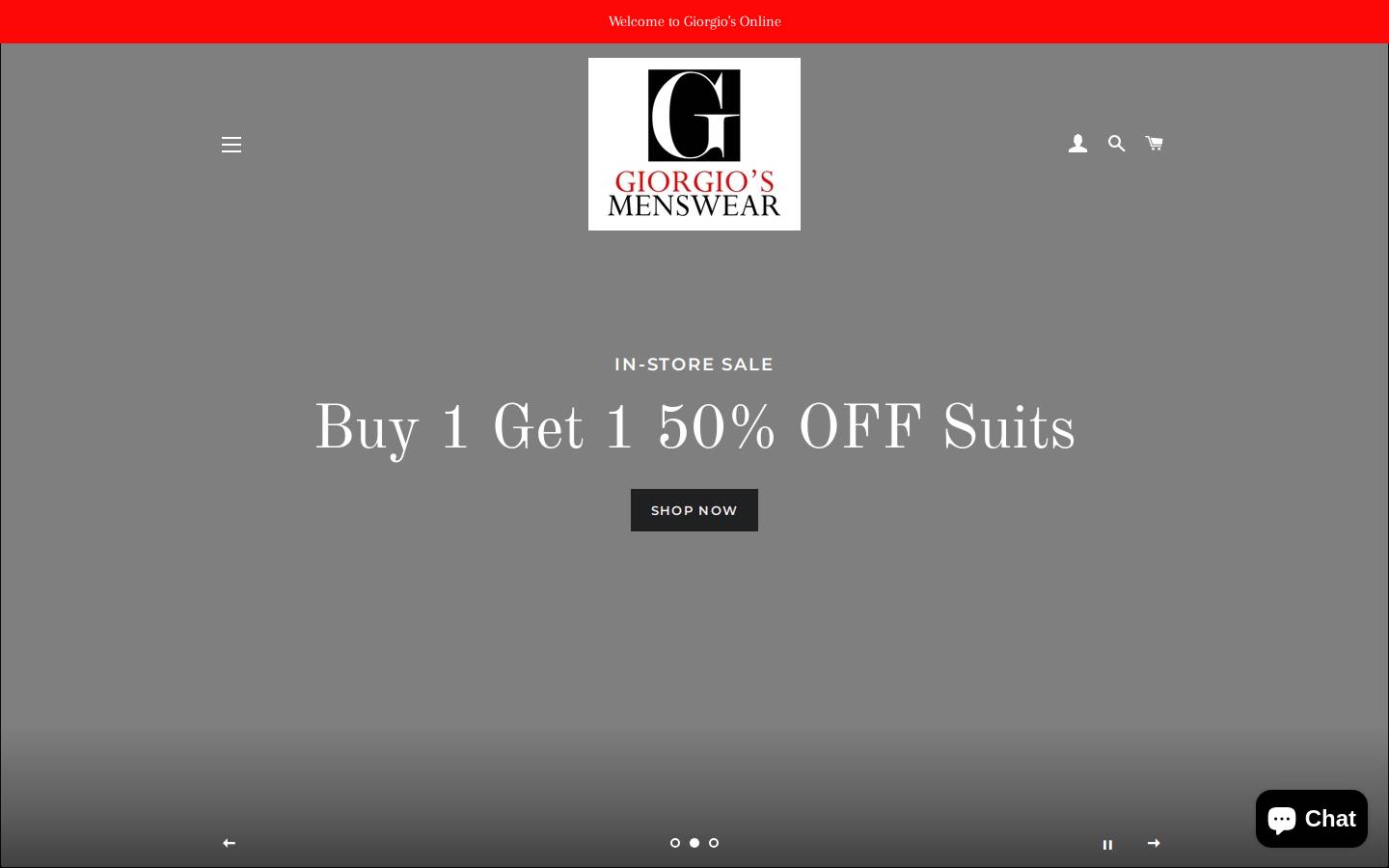 gmwsuits.com homepage screenshot