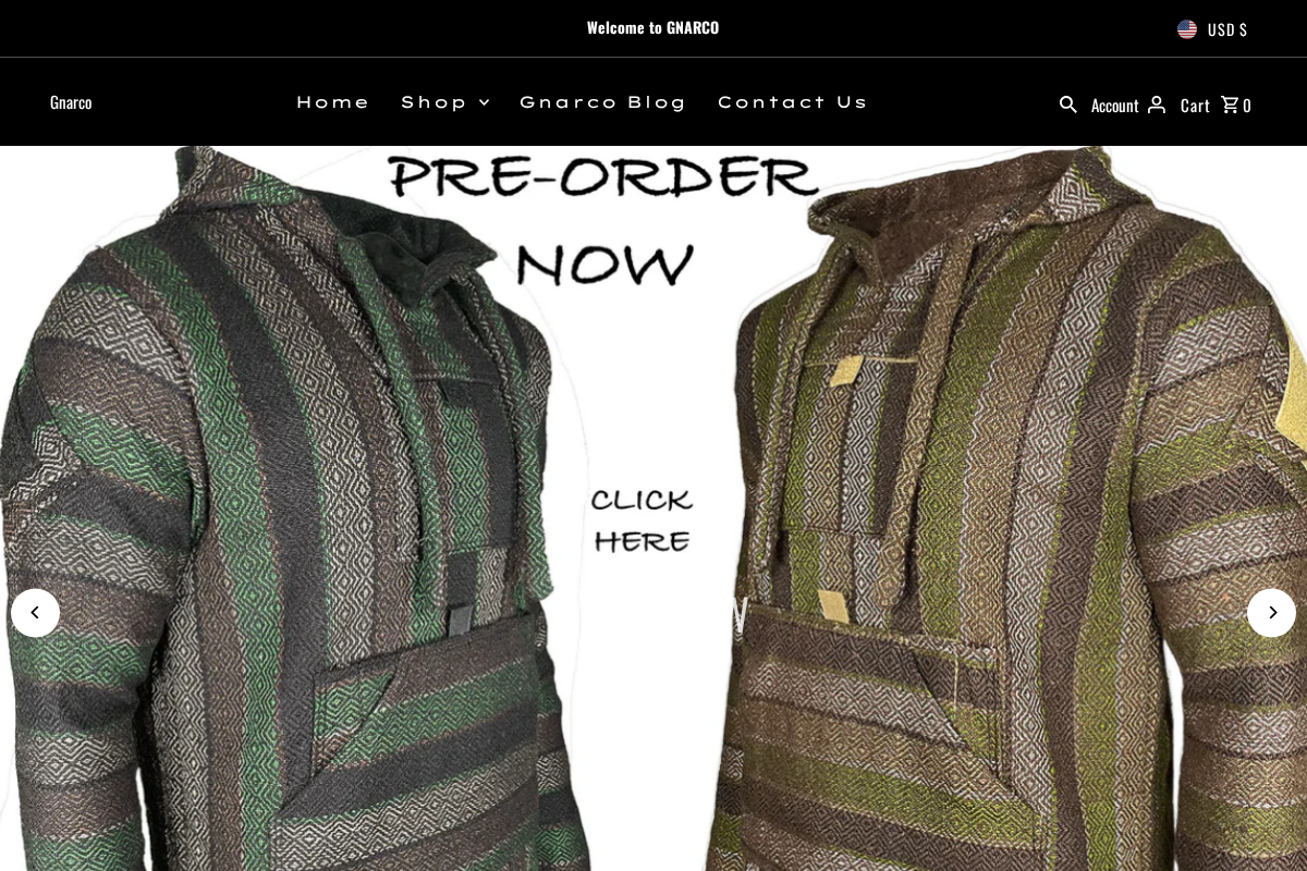 gnarcousa.com homepage screenshot