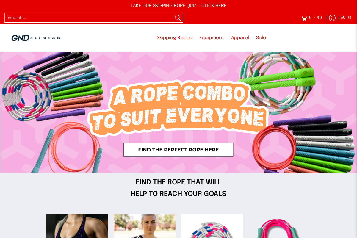 GND Fitness homepage screenshot