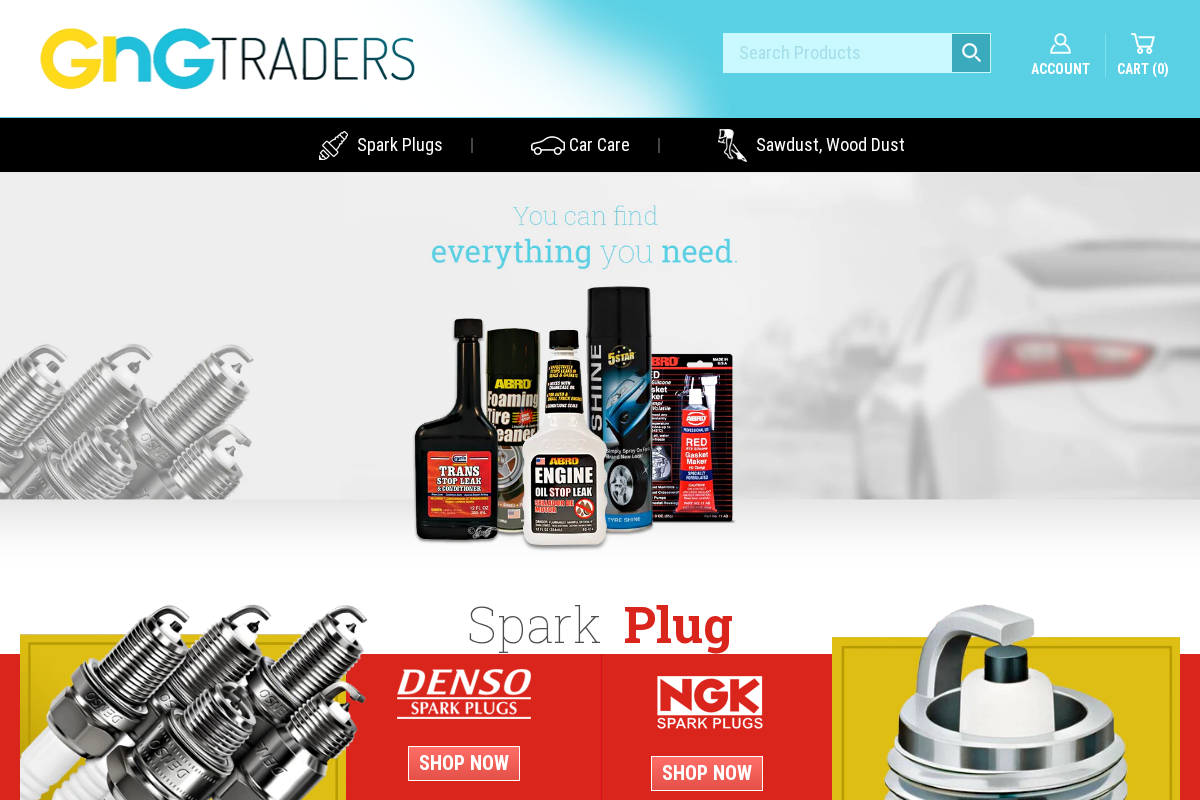 GnG Traders homepage screenshot