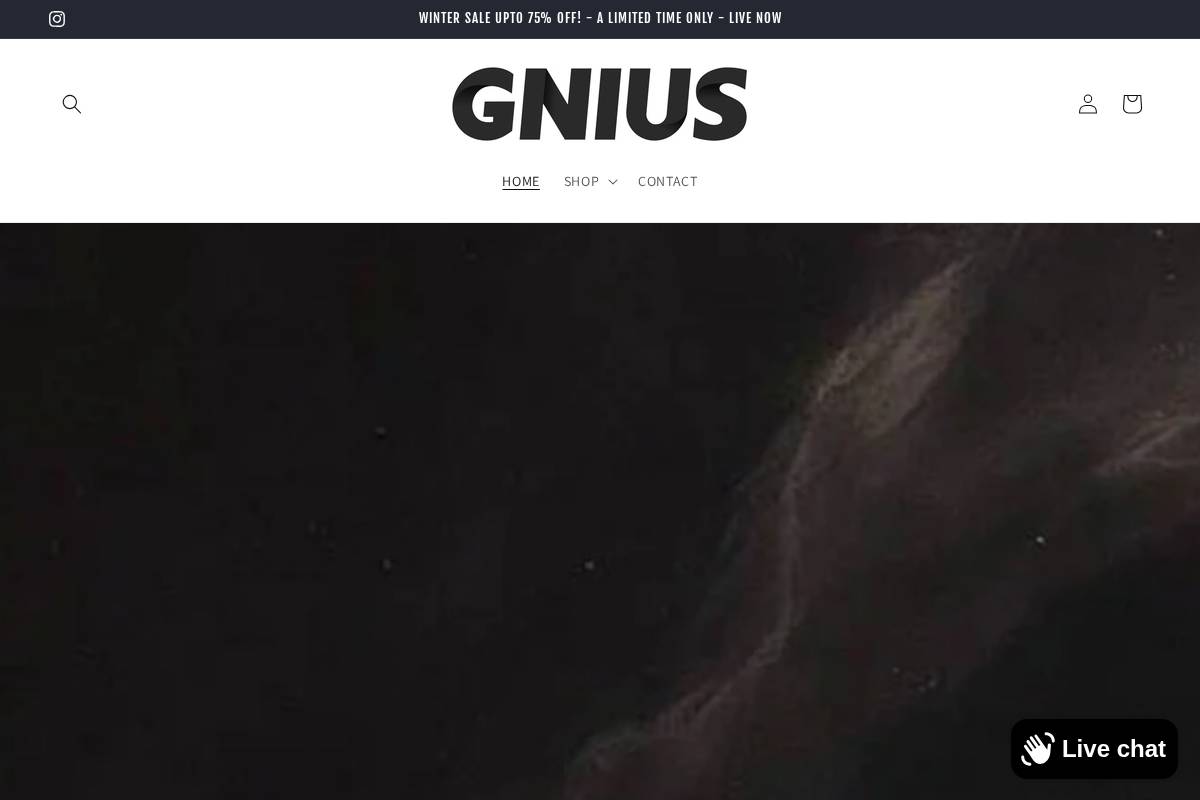 gniusclothing.com homepage screenshot