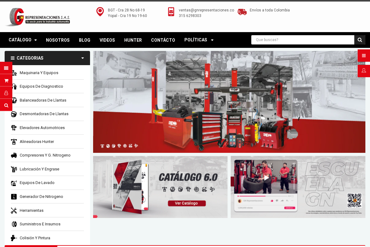 GN Representaciones SAS homepage screenshot