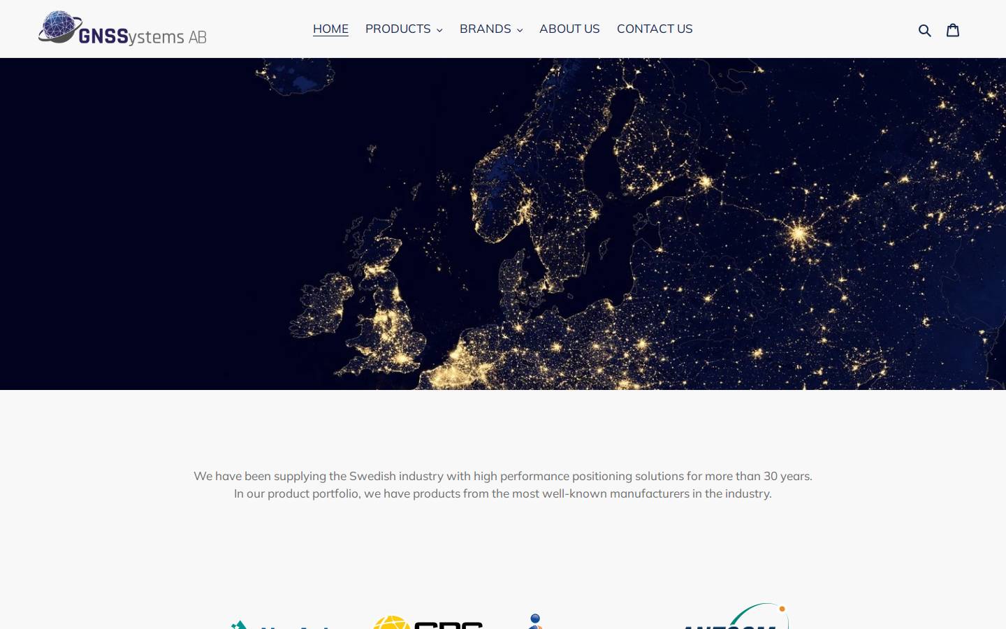 gnssystems.se homepage screenshot