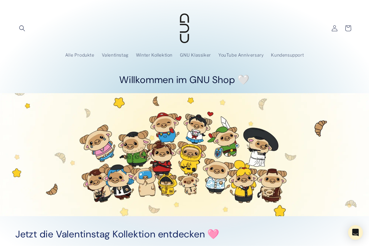 Gnu Shop homepage screenshot