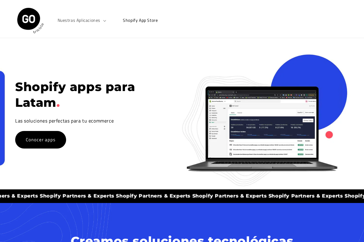 Go Apps io homepage screenshot