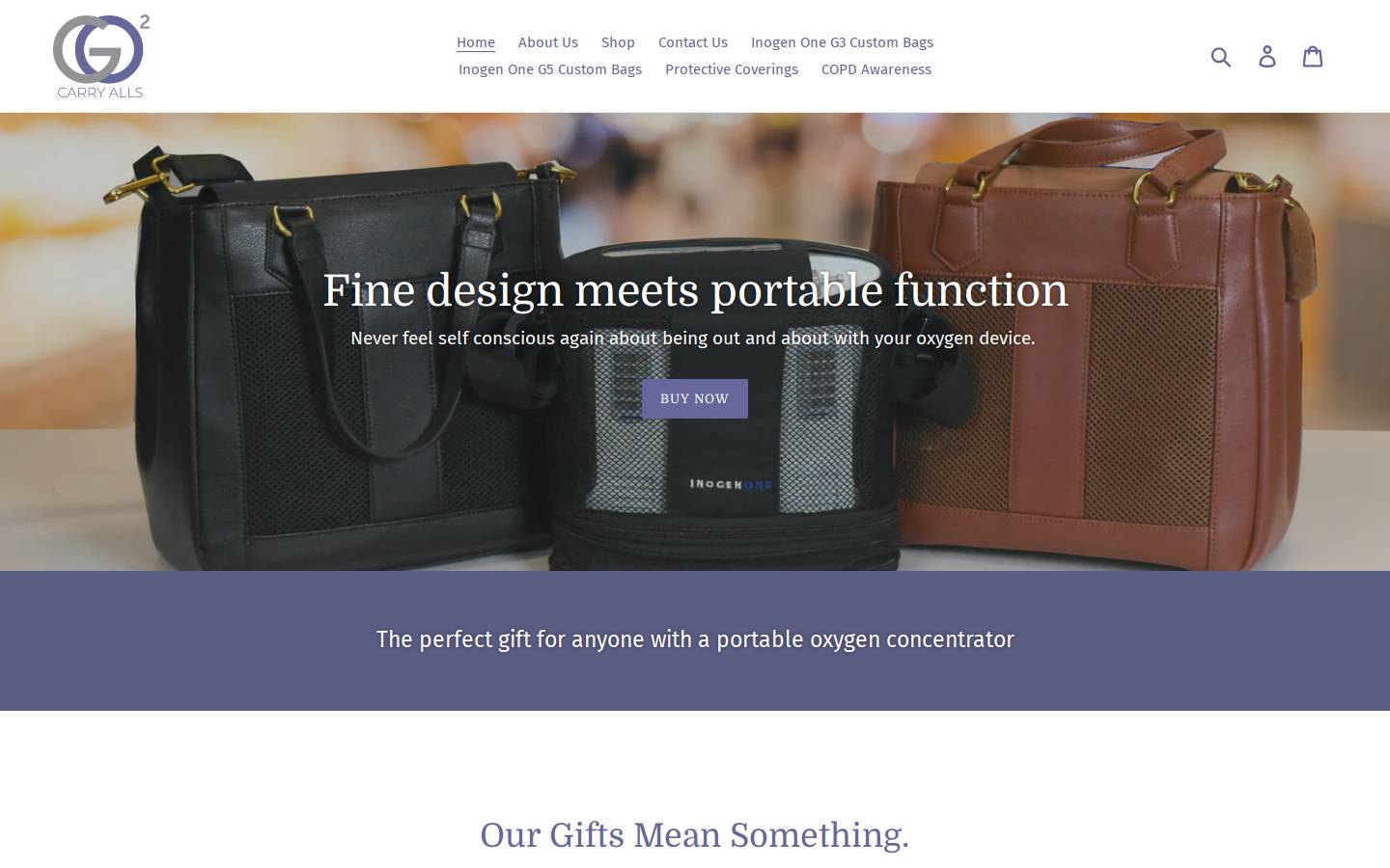 go2carryalls.com homepage screenshot