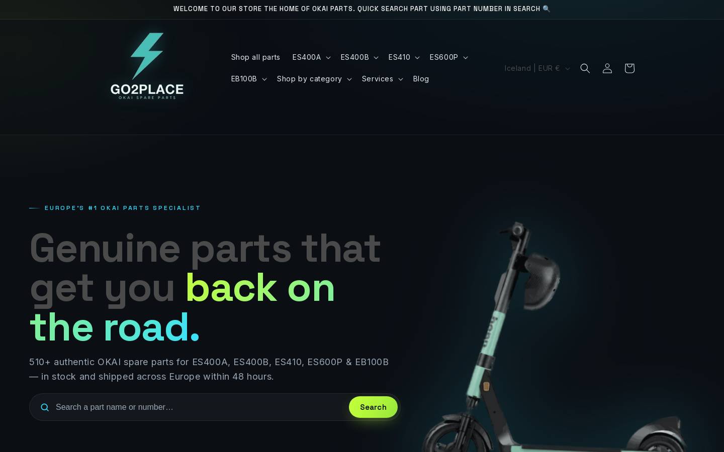 go2place-okai-parts.app homepage screenshot