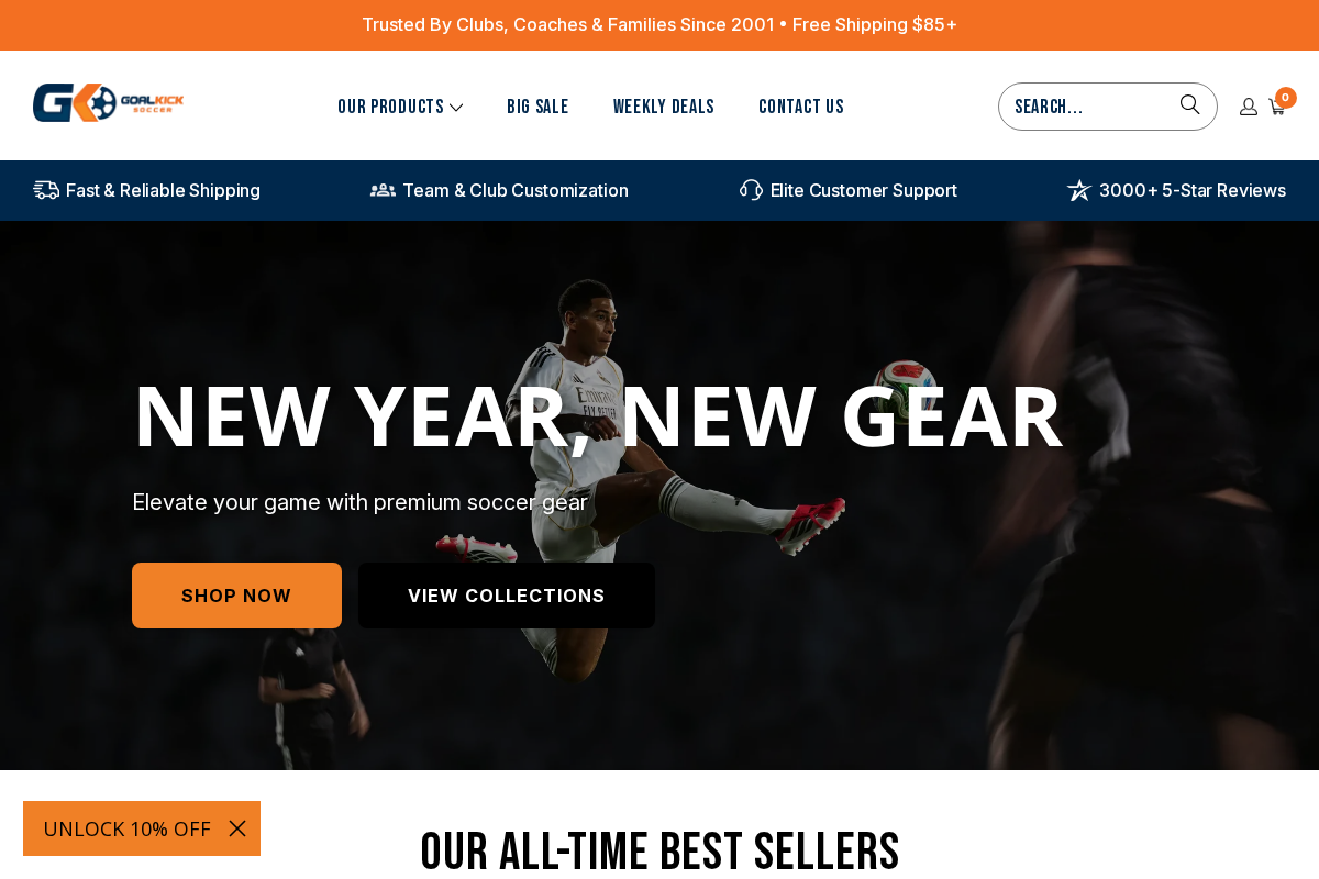 Goal Kick Soccer homepage screenshot