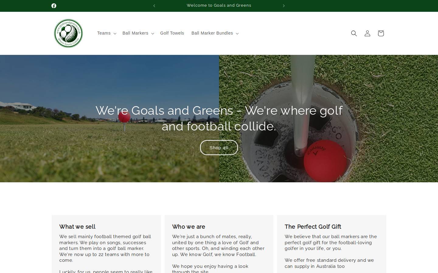 goalsandgreens.co.uk homepage screenshot