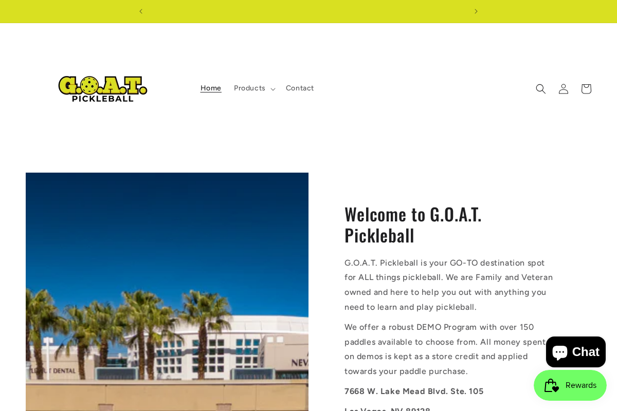 goatpickleballstore.com homepage screenshot