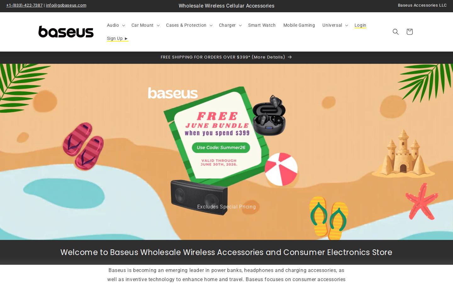 gobaseus.com homepage screenshot