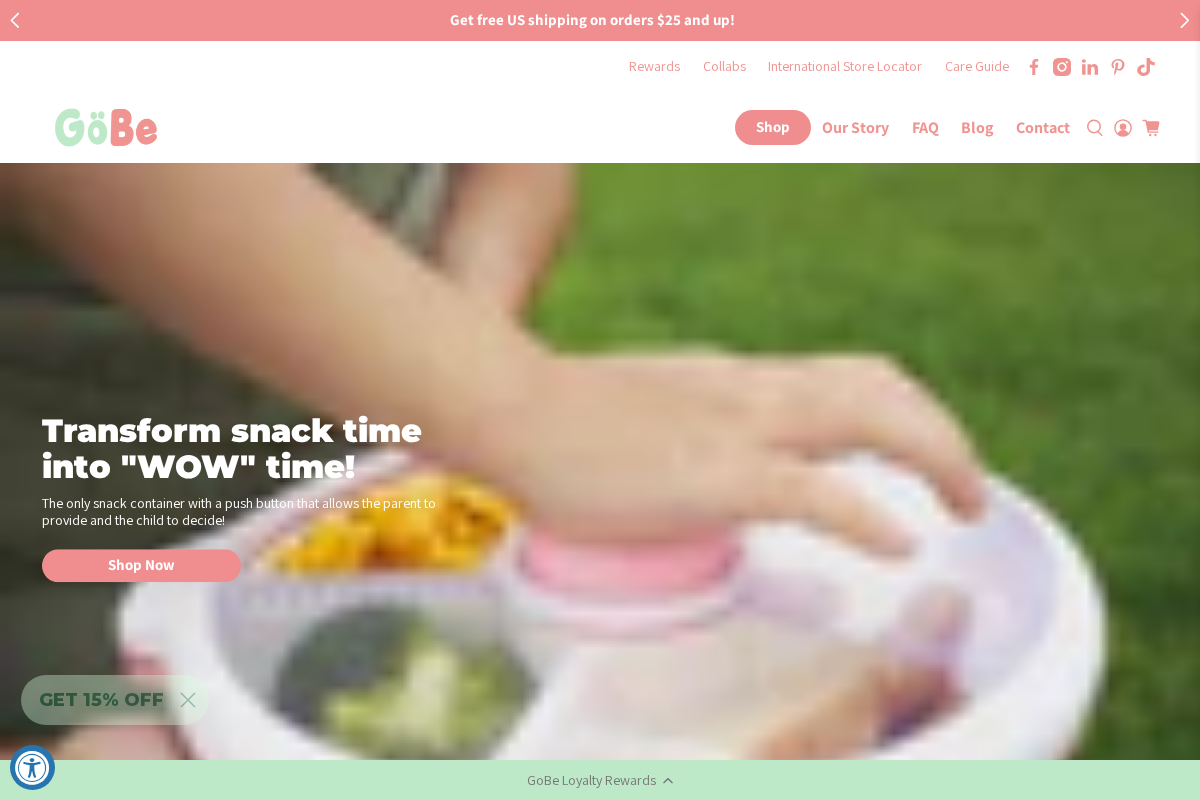 GoBe Kids homepage screenshot