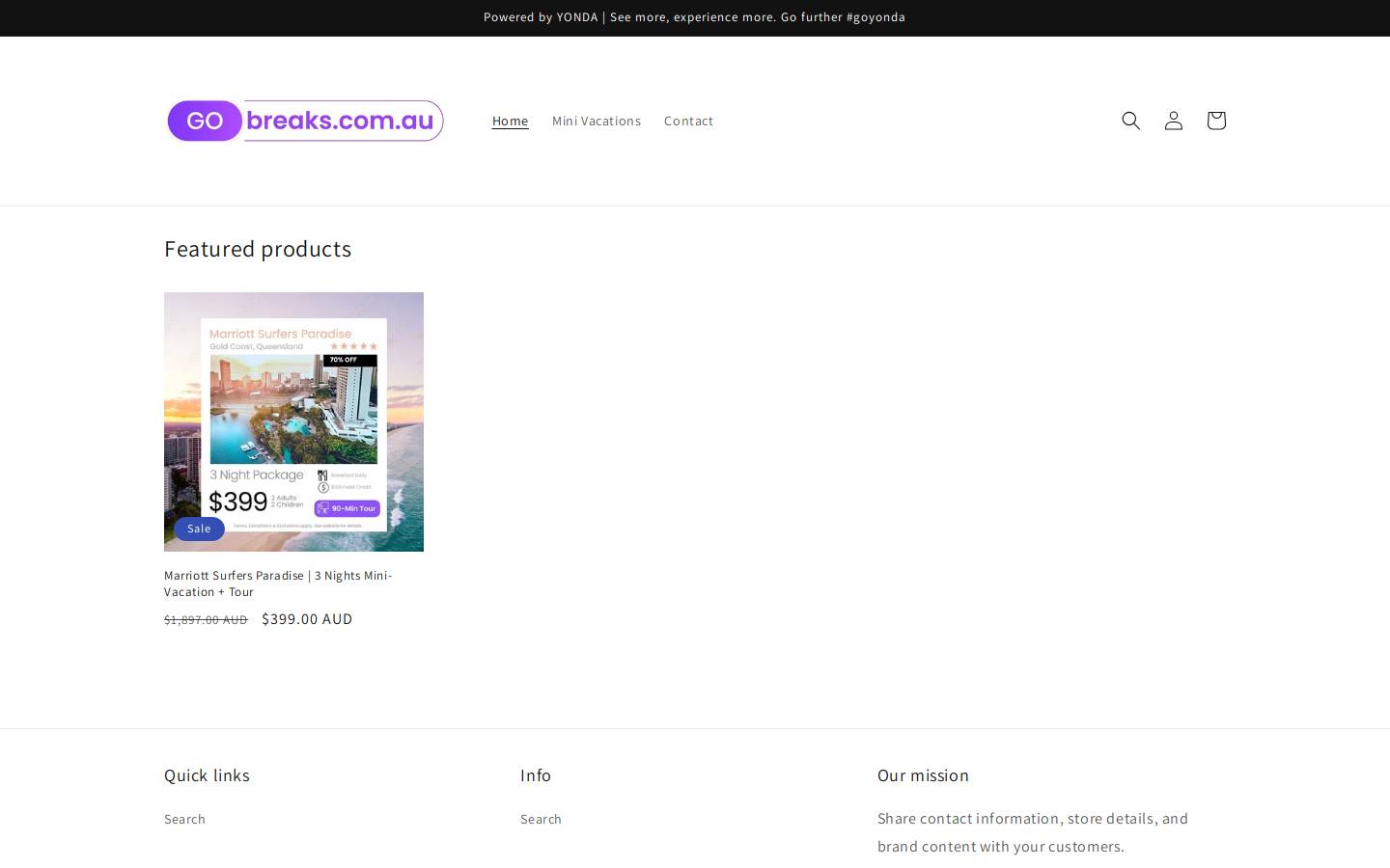 gobreaks.com.au homepage screenshot