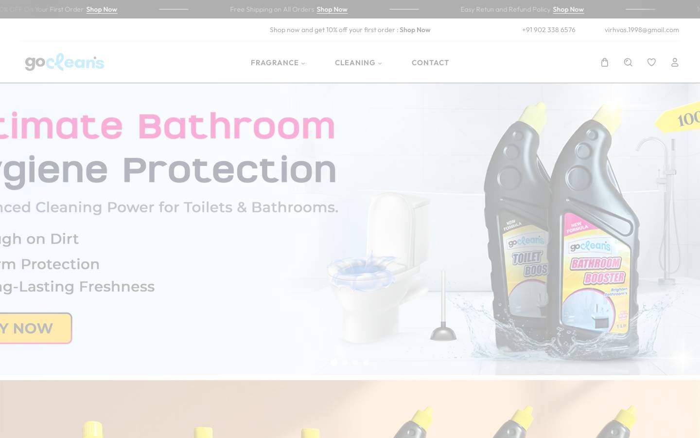 gocleans.in homepage screenshot
