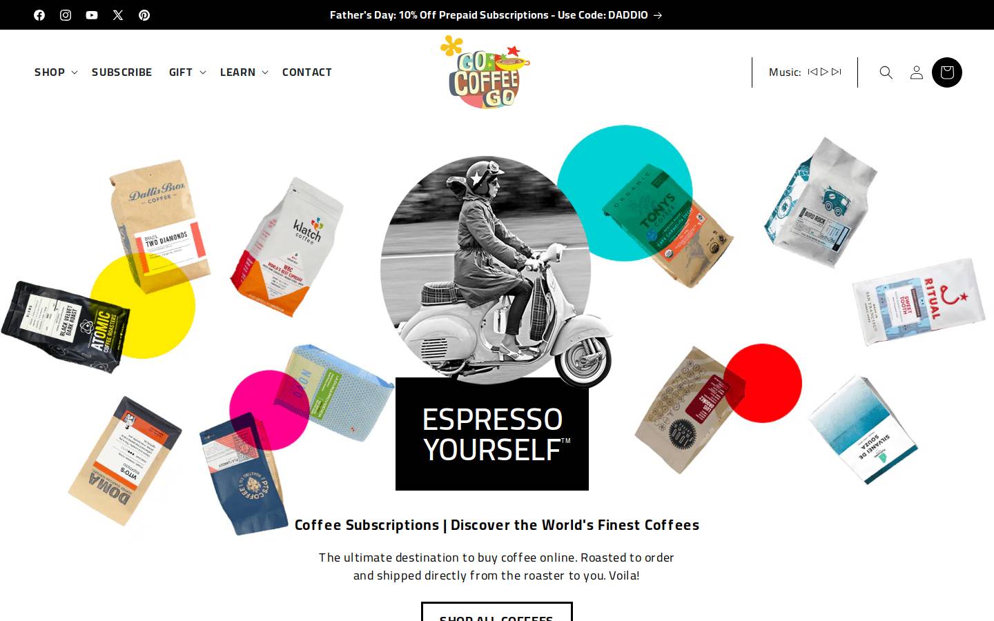 GoCoffeeGo homepage screenshot